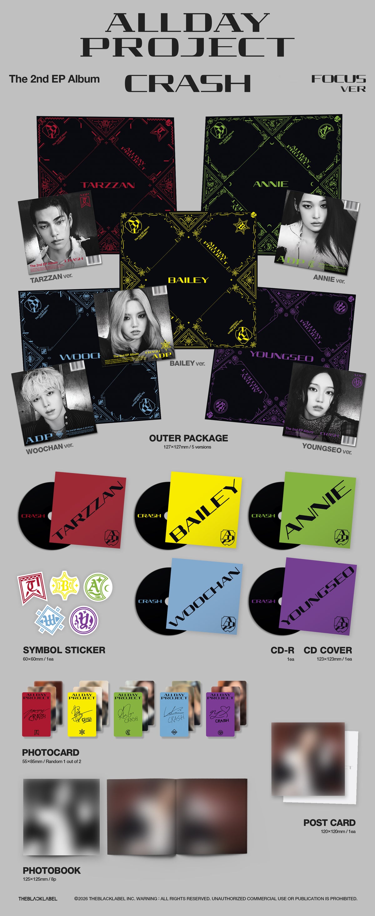 [SIGNED ALBUM] ALLDAY PROJECT THE 2ND EP ALBUM 'CRASH' FOCUS VER.