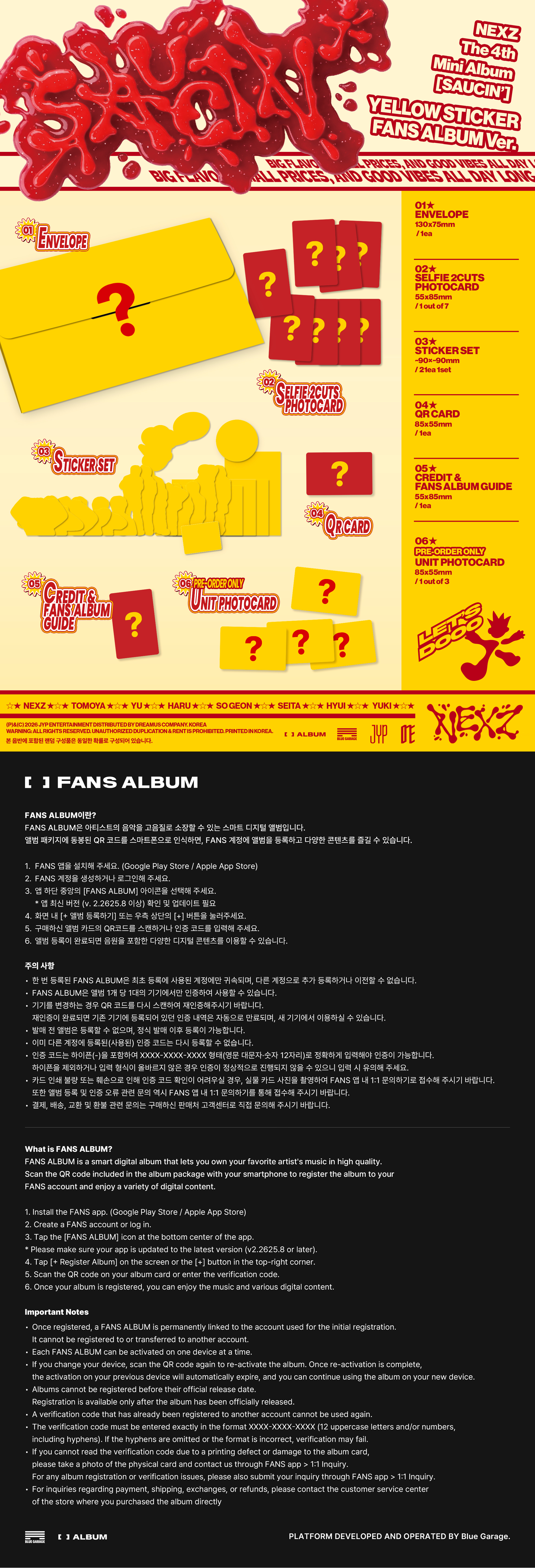 NEXZ 4TH MINI ALBUM [SAUCIN'] (STICKER FANS ALBUM VER.)