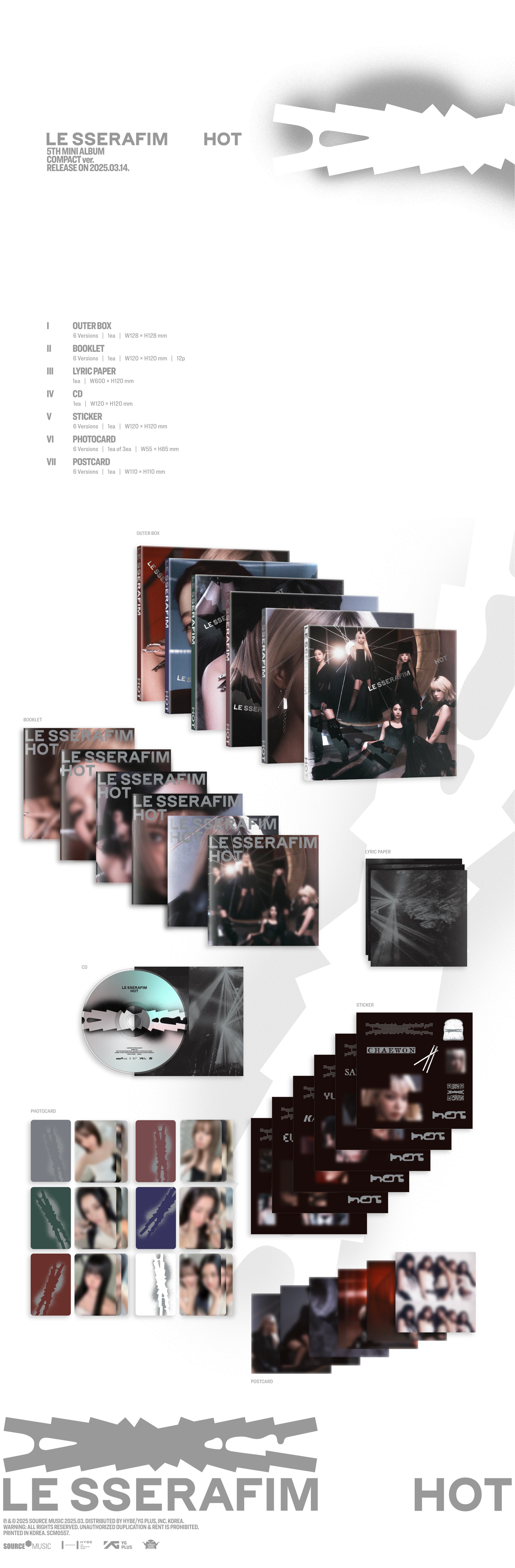 LE SSERAFIM 5TH MINI ALBUM HOT (COMPACT VER.)