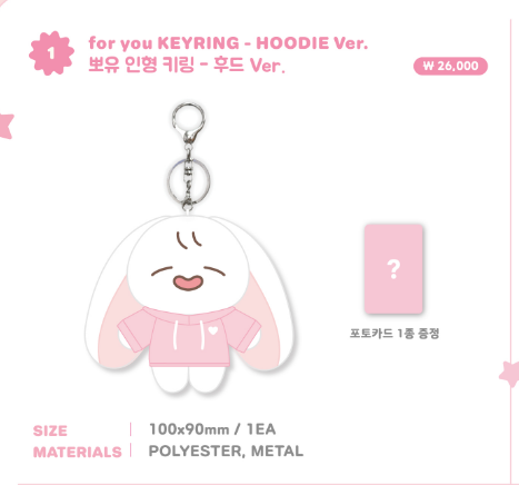 朴寶英 PARK BO YOUNG FOR YOU KEYRING - HOODIE VER. CHARACTER [FOR YOU] MD