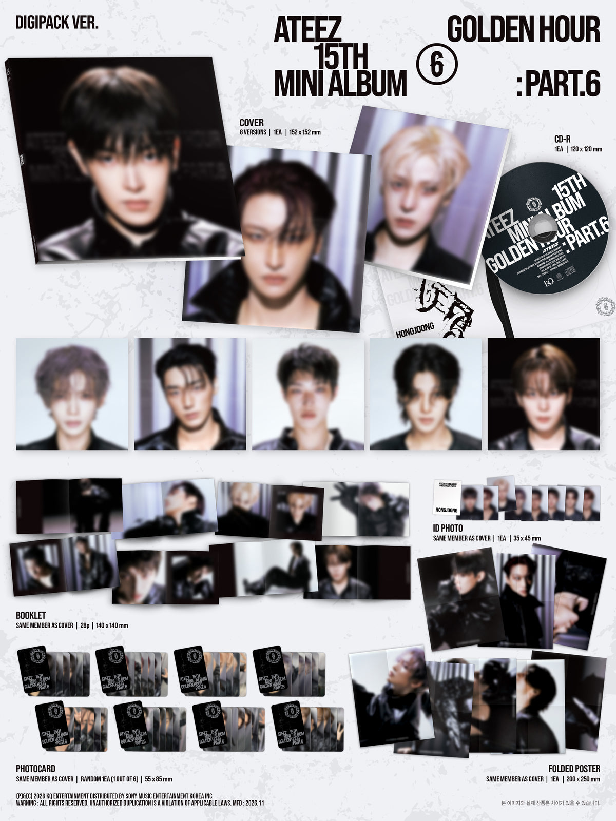 ATEEZ 15TH MINI ALBUM [GOLDEN HOUR : PART.6] (DIGIPACK VER.)
