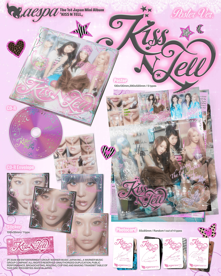 AESPA 1ST JAPAN MINI ALBUM [KISS N TELL] (POSTER VER.)