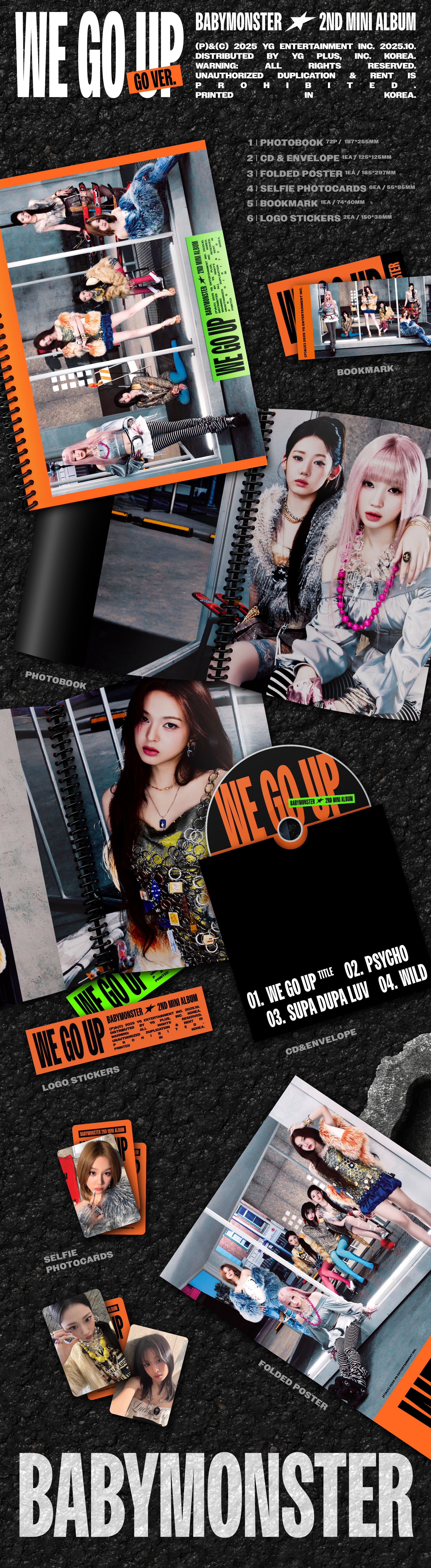 BABYMONSTER 2ND MINI ALBUM [WE GO UP] (WE / GO / UP VER.)