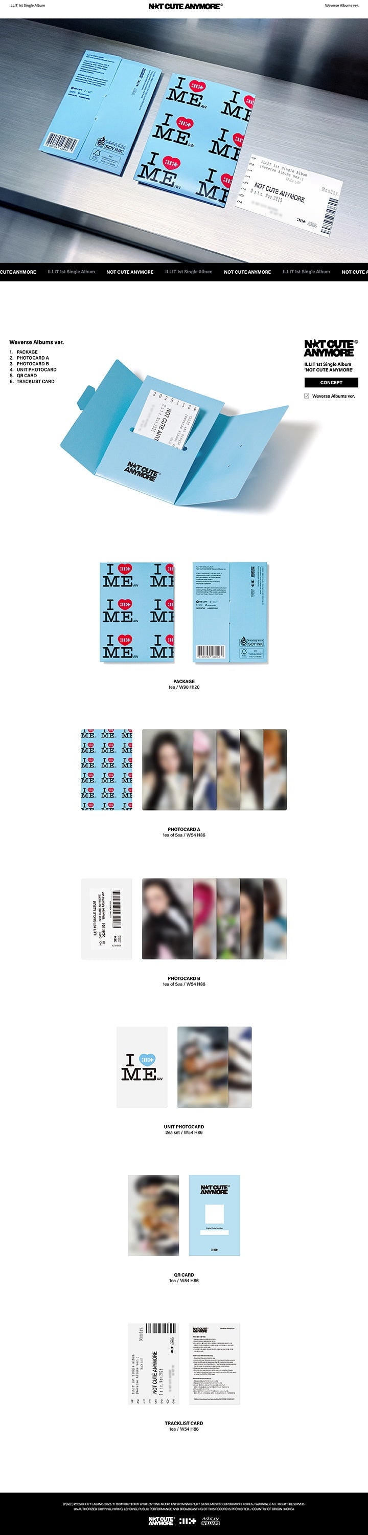 ILLIT 1ST SINGLE ALBUM [NOT CUTE ANYMORE] (WEVERSE ALBUMS VER.)