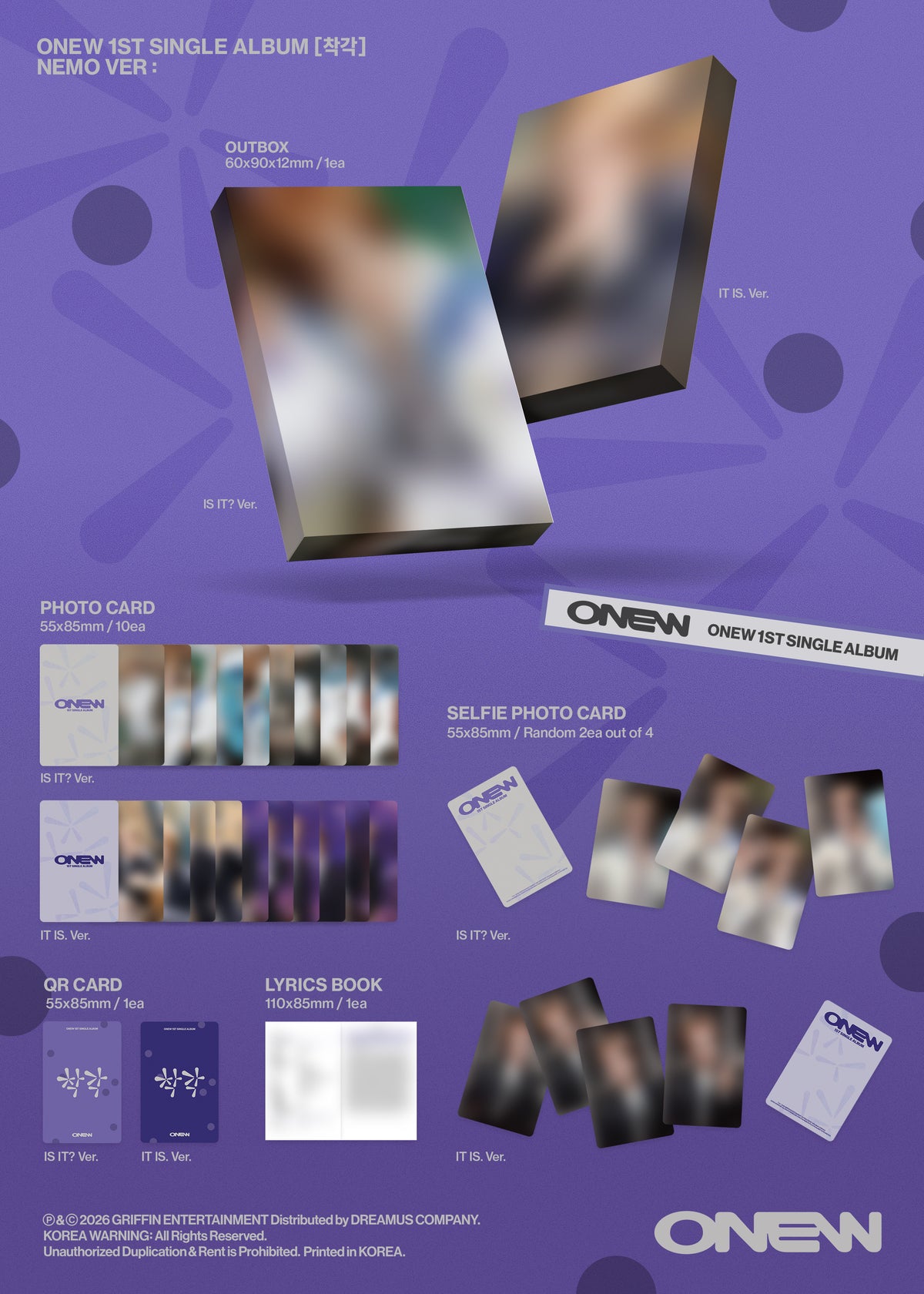 ONEW 1ST SINGLE ALBUM [착각] (NEMO VER.)