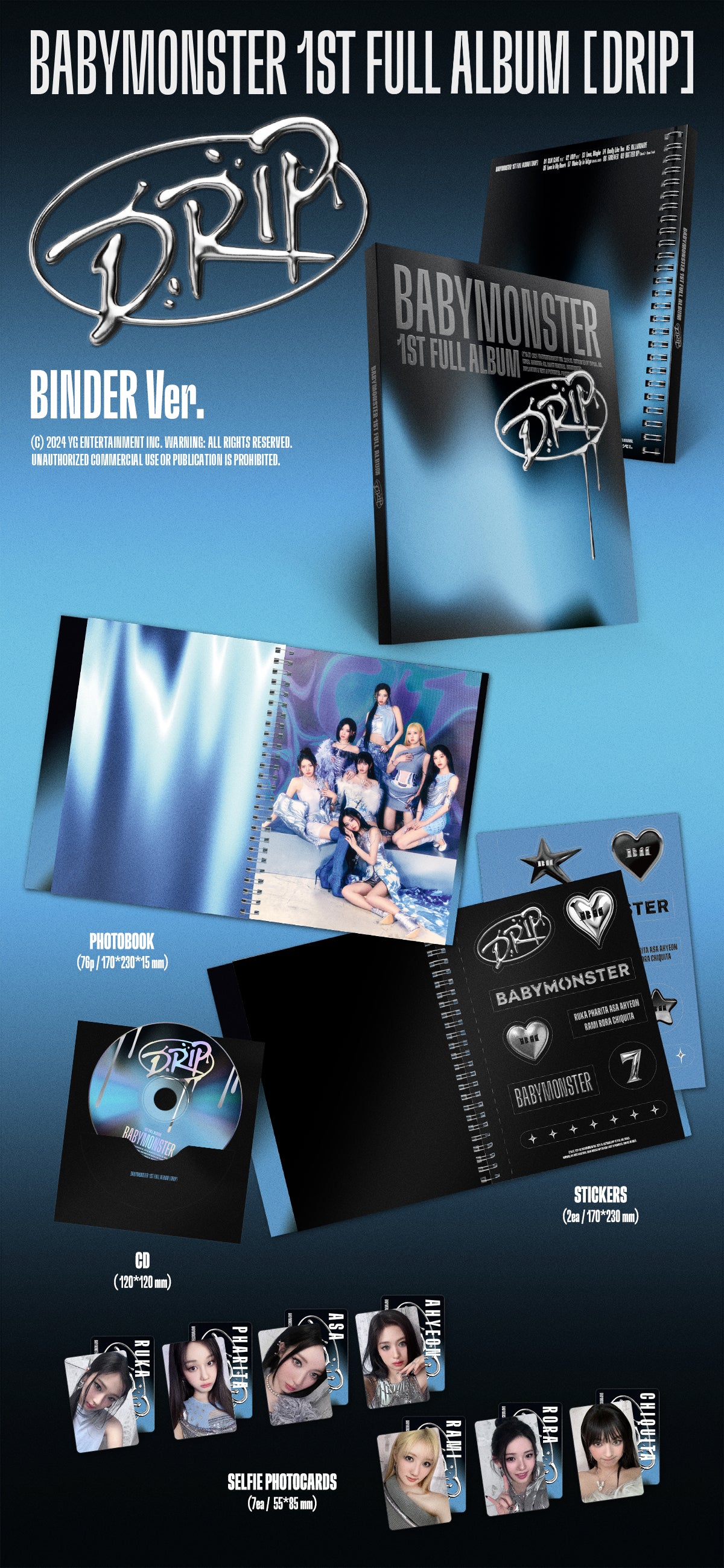 BABYMONSTER 1ST FULL ALBUM [DRIP] (ZIP LOCK / BINDER VER.)
