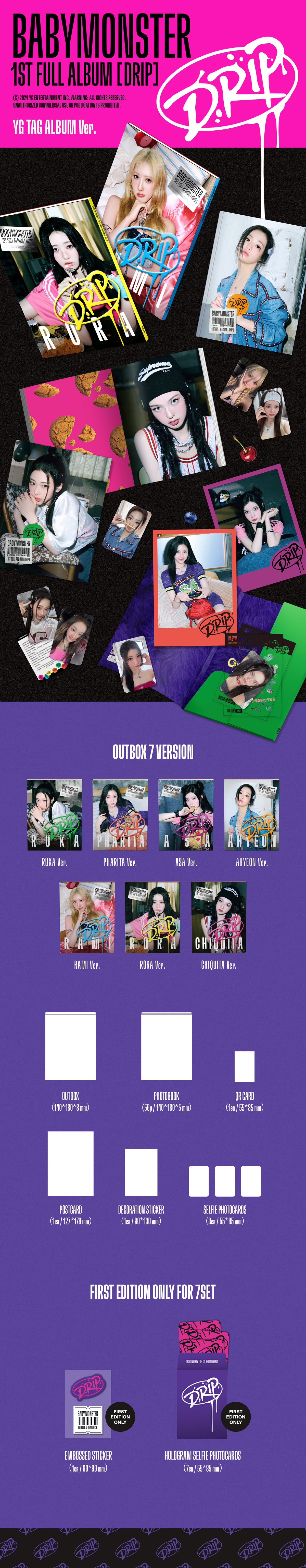 BABYMONSTER 1ST FULL ALBUM [DRIP] (YG TAG ALBUM VER.)