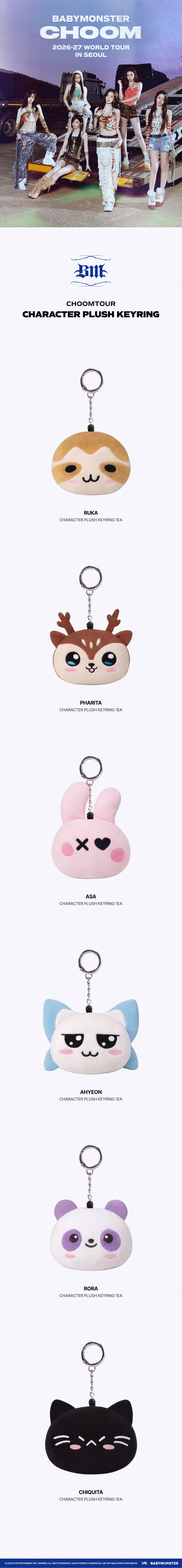 BABYMONSTER CHARACTER PLUSH KEYRING [CHOOMTOUR]