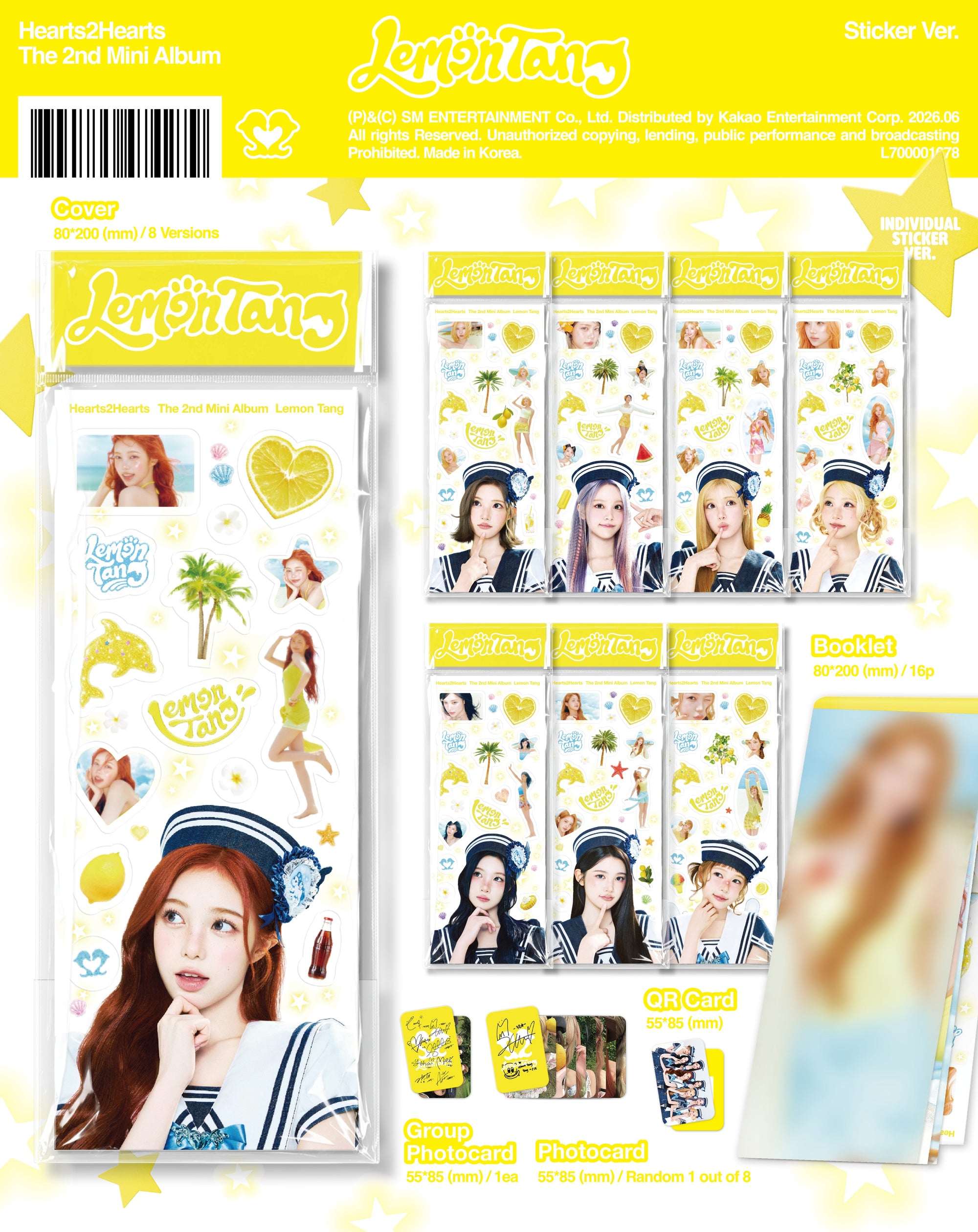 HEARTS2HEARTS 2ND MINI ALBUM [LEMON TANG] (STICKER VER. ) (SMART ALBUM)
