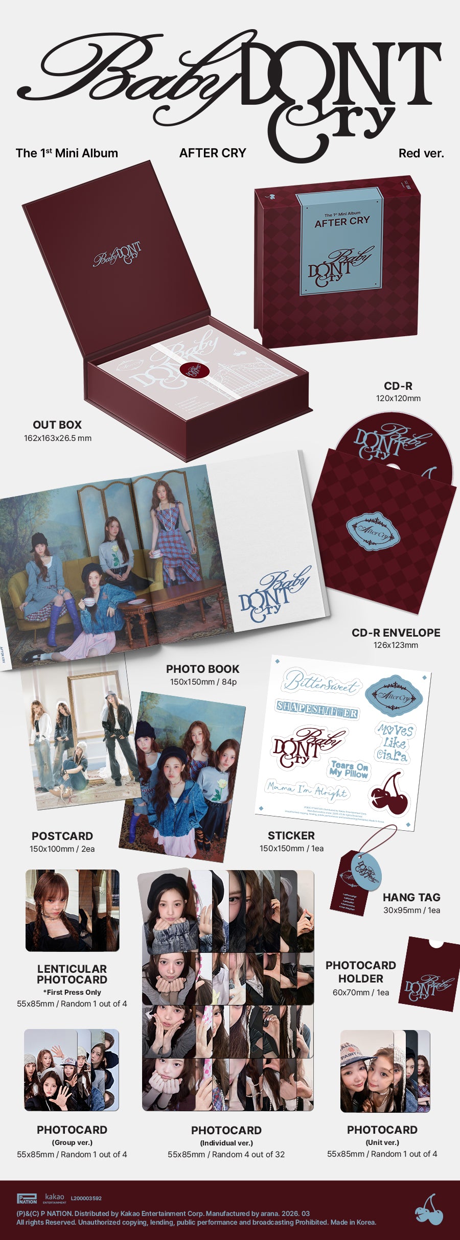 BABY DONT CRY 1ST MINI ALBUM [AFTER CRY] (PHOTOBOOK VER.)