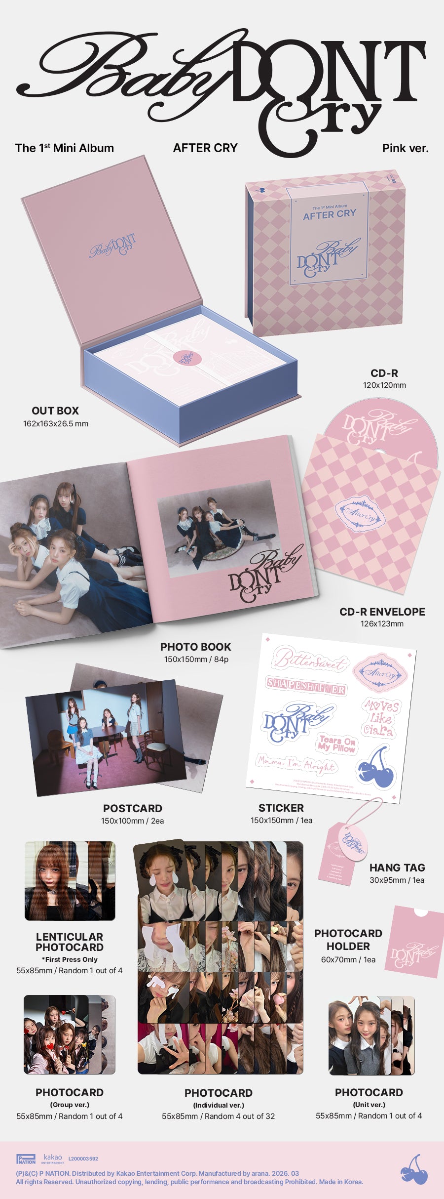 BABY DONT CRY 1ST MINI ALBUM [AFTER CRY] (PHOTOBOOK VER.)