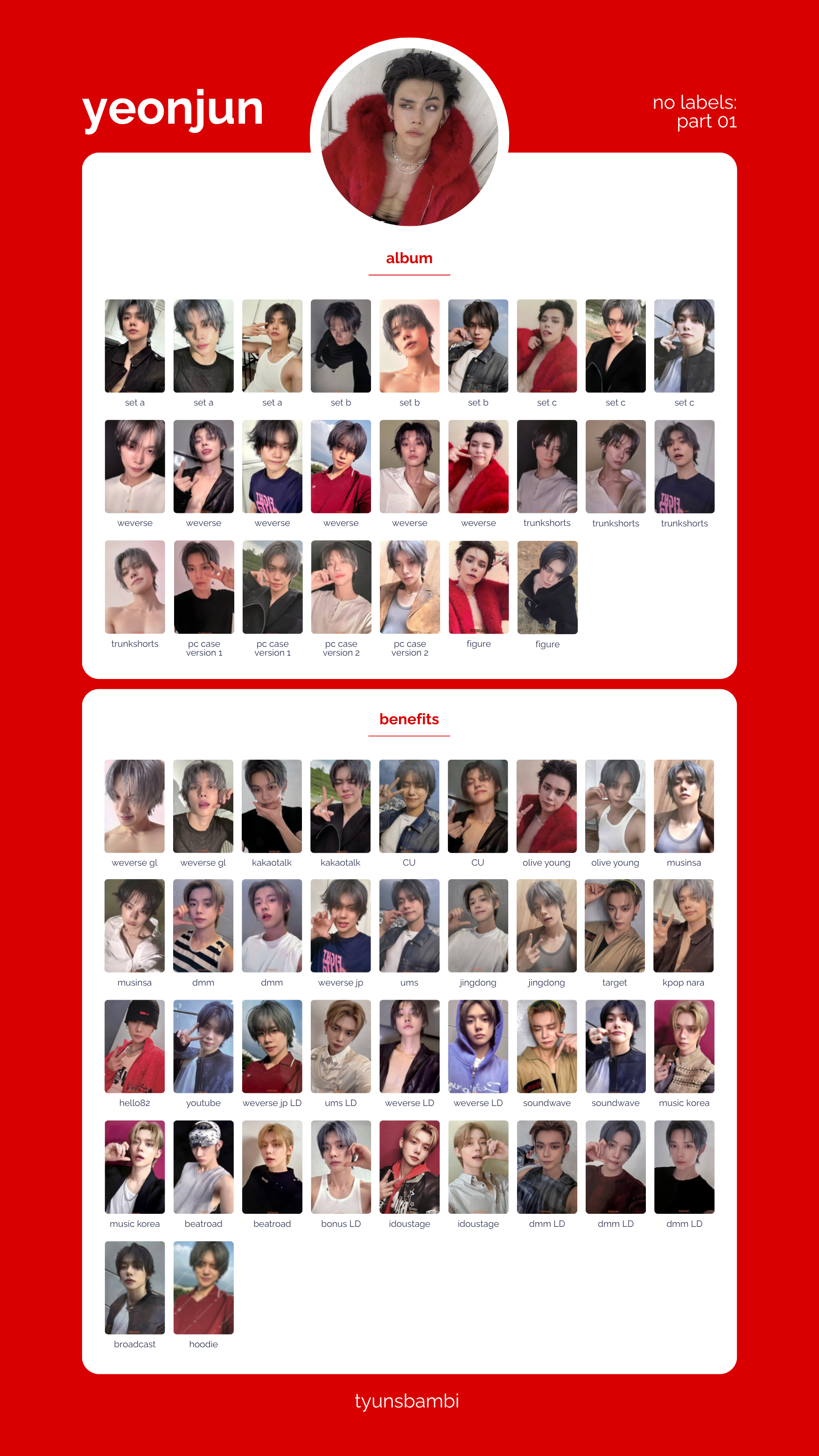 TXT YEONJUN NO LABELS: PART 01 PHOTOCARD 小卡