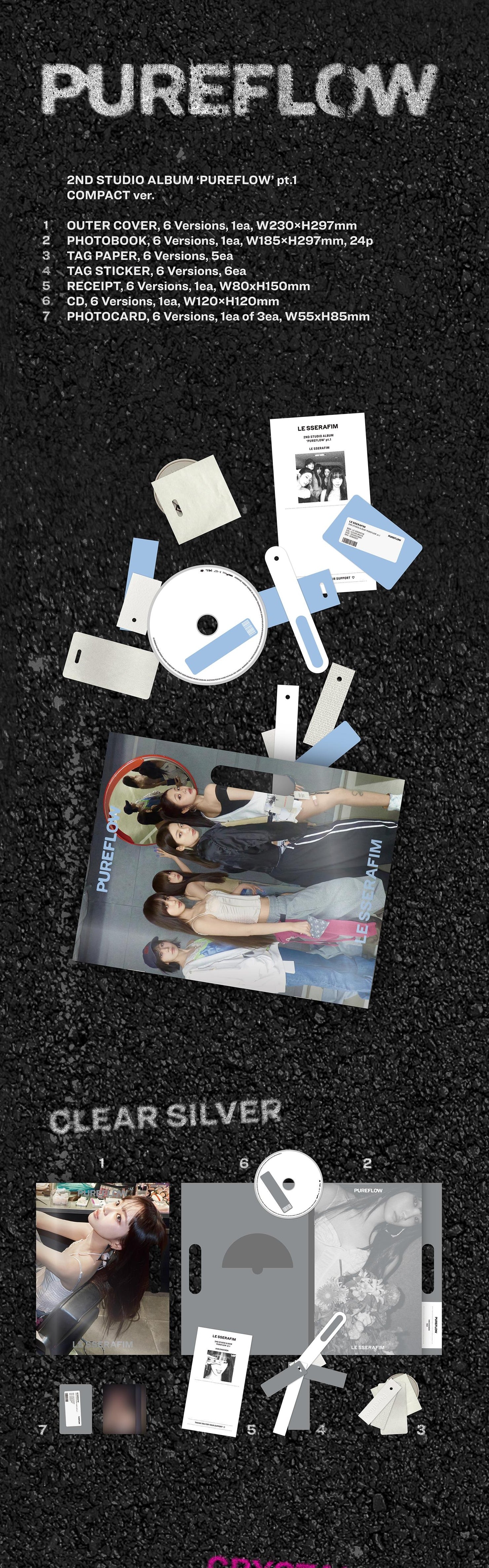 LE SSERAFIM 2ND STUDIO ALBUM ‘PUREFLOW’ PT.1 (COMPACT VER.)