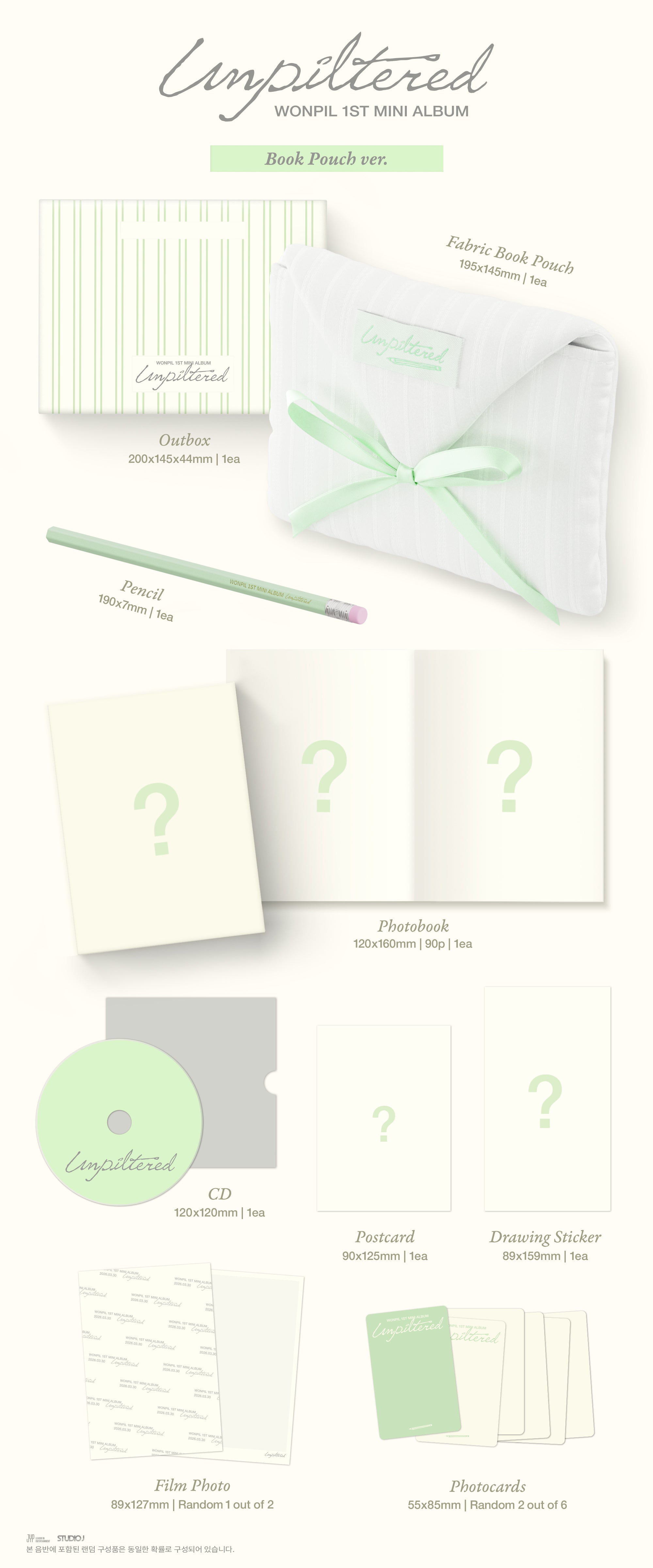 WONPIL 1ST MINI ALBUM [UNPILTERED] (BOOK POUCH VER.)