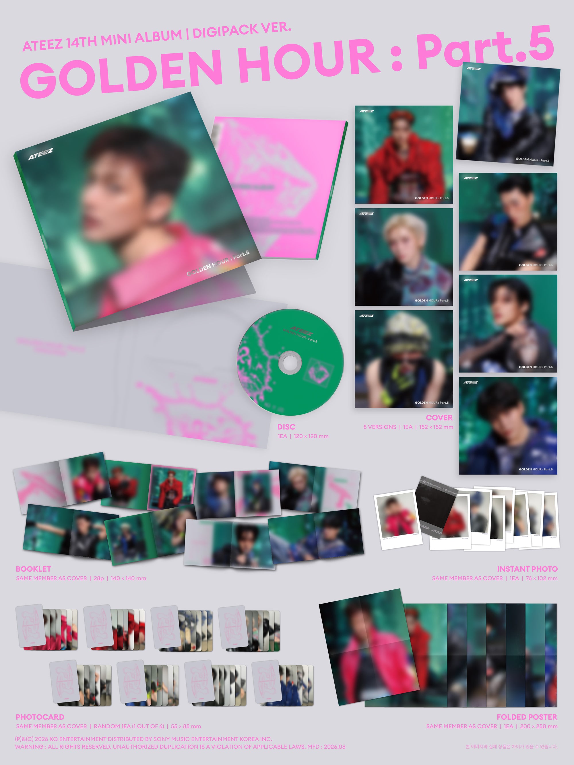 ATEEZ 14TH MINI ALBUM [GOLDEN HOUR : PART.5] (DIGIPACK VER.)
