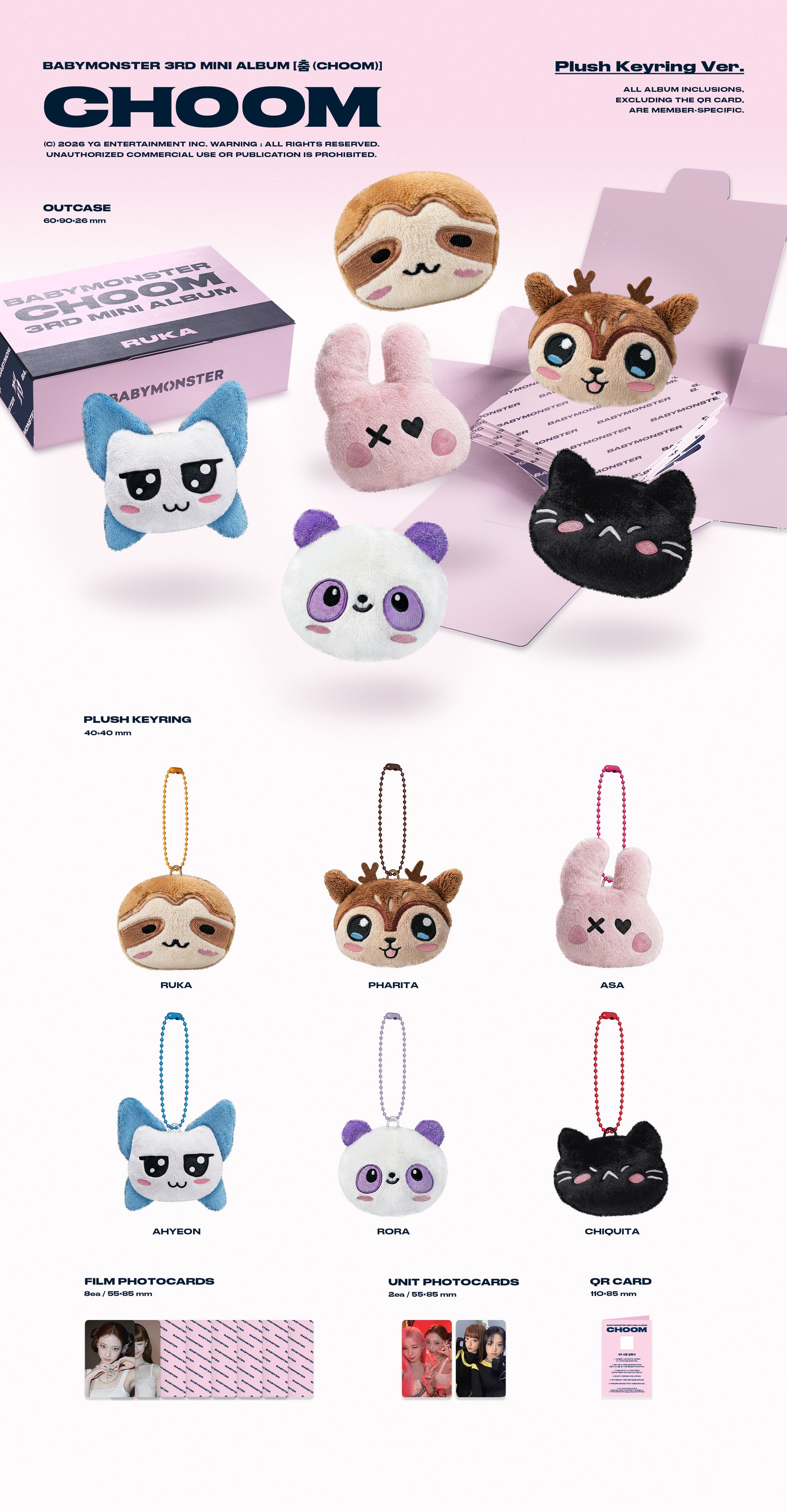 BABYMONSTER 3RD MINI ALBUM [CHOOM] (PLUSH KEYRING VER.)