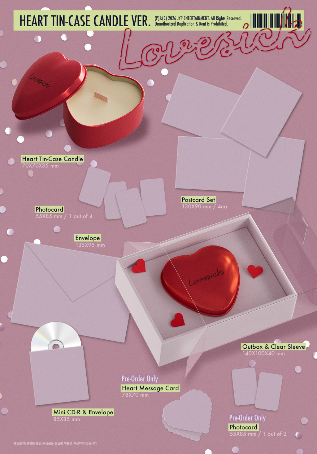 CHAERYEONG 1ST MINI ALBUM [LOVESICK] (HEART TIN-CASE CANDLE VER.)