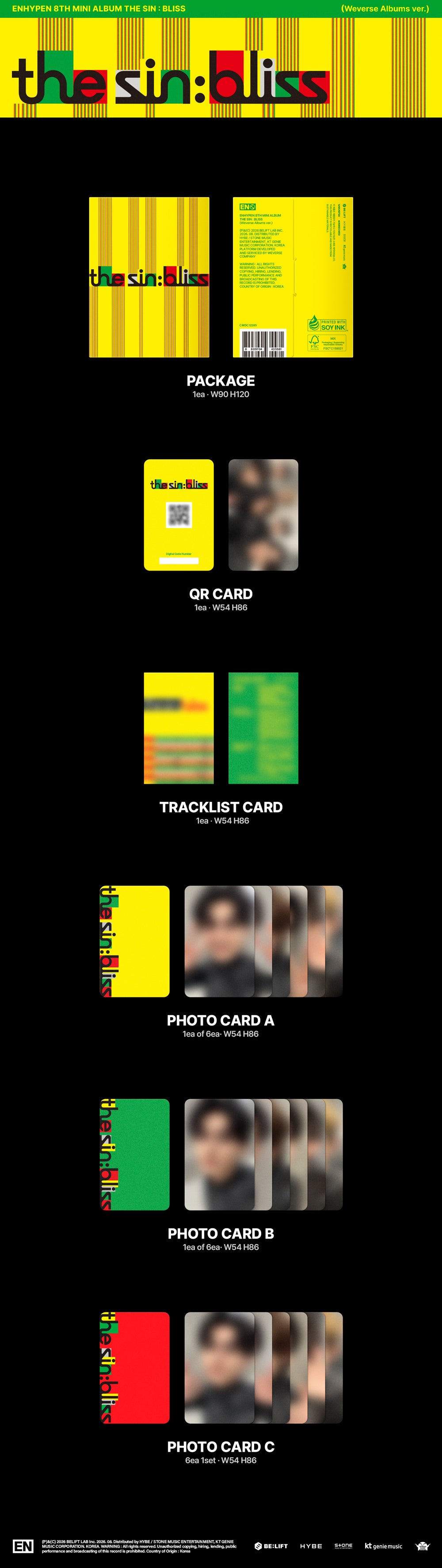 ENHYPEN 8TH MINI ALBUM [THE SIN : BLISS] (WEVERSE ALBUMS VER.)