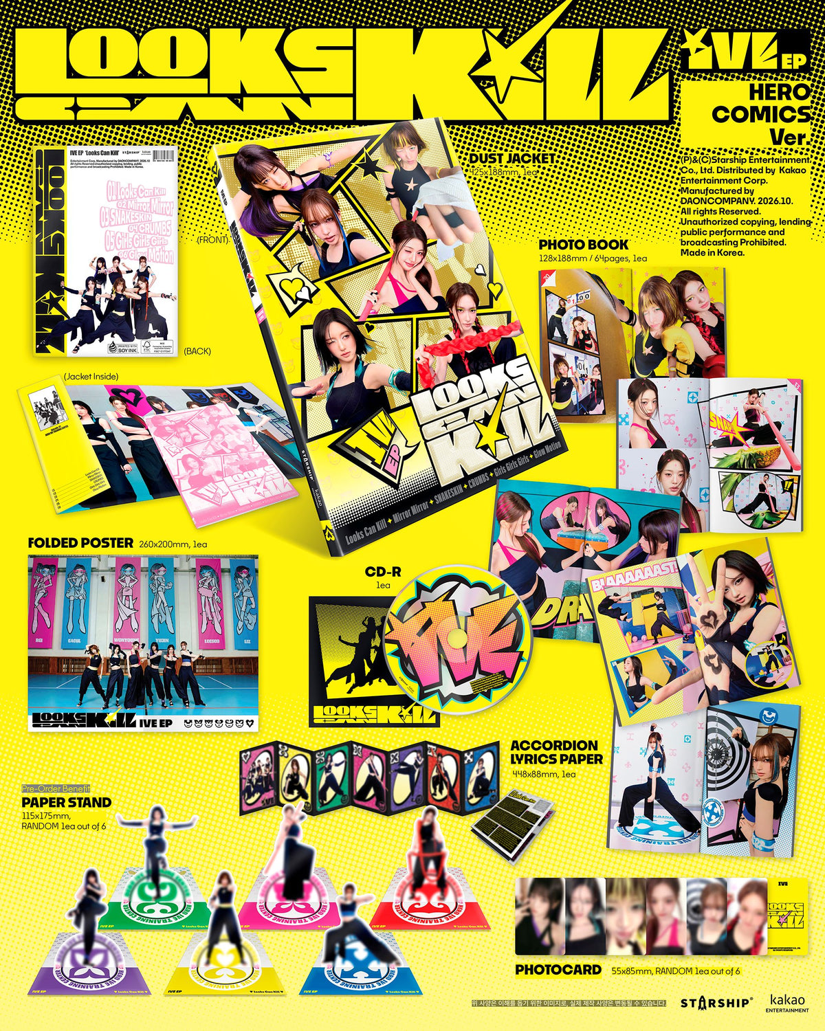 IVE EP ALBUM [LOOKS CAN KILL] (HERO COMICS VER.)