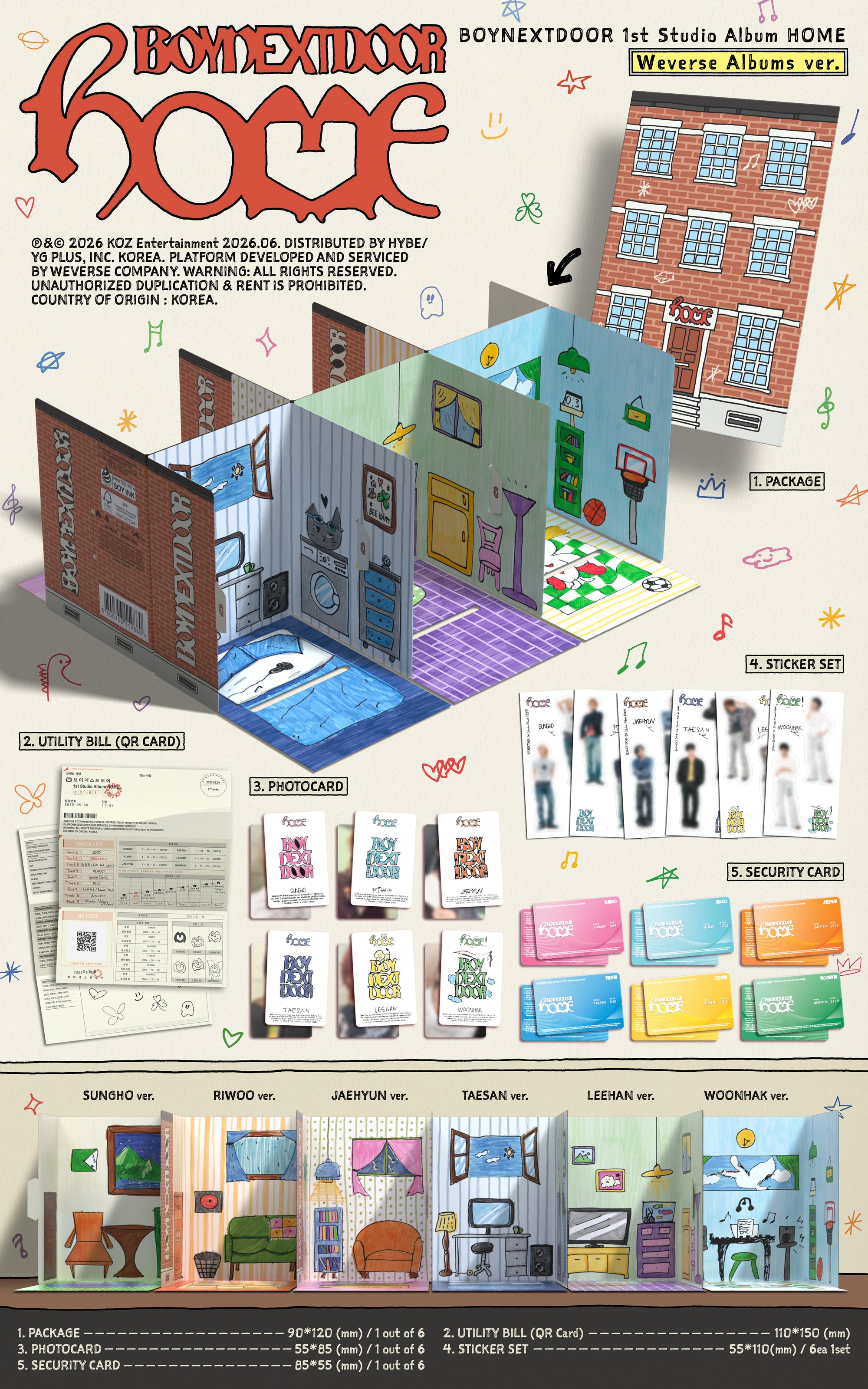 BOYNEXTDOOR 1ST STUDIO ALBUM [HOME] (WEVERSE ALBUMS VER.)