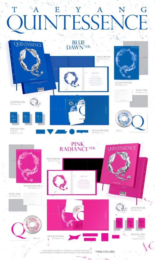 [預購含特典] BIGBANG TAEYANG 太陽 QUINTESSENCE 專輯 ALBUM 小卡 特典 代購 PINK RADIANCE BLUE DAWN