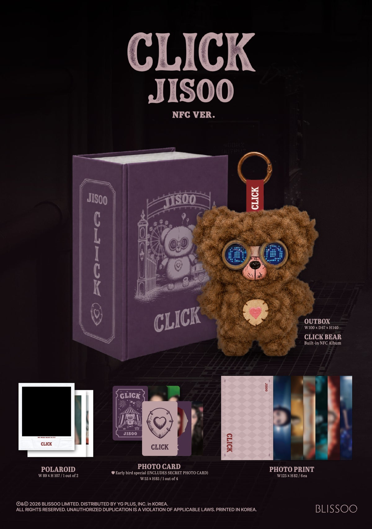 BLACKPINK JISOO SINGLE ALBUM [CLICK] (CLICK BABY BEAR NFC VER.)