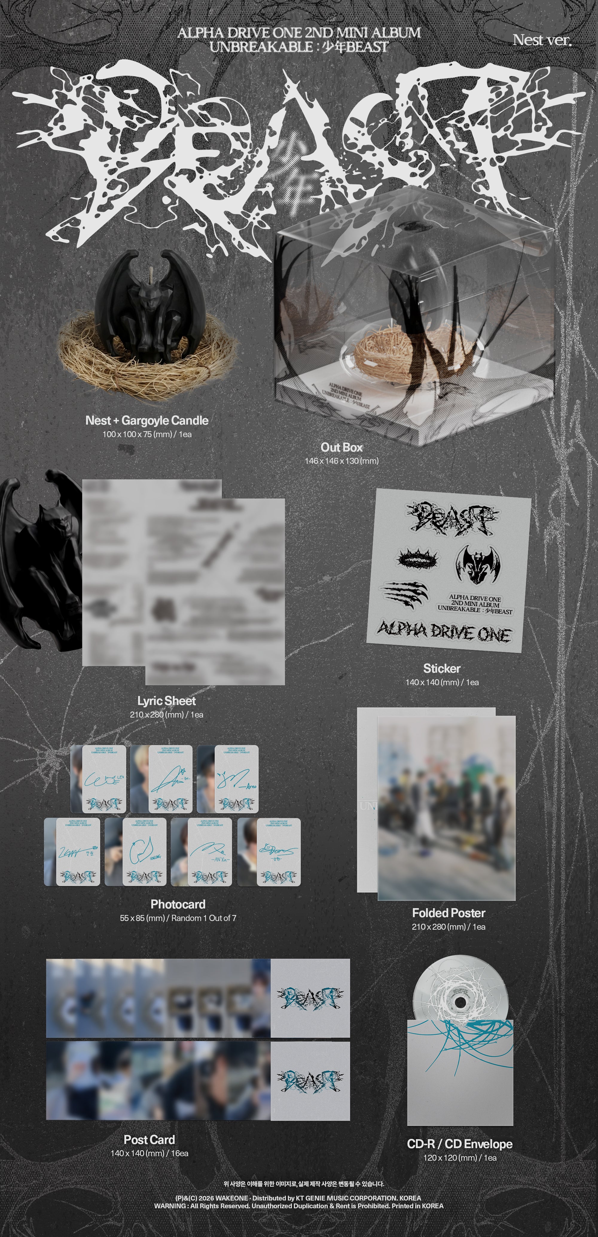 ALPHA DRIVE ONE 2ND MINI ALBUM [UNBREAKABLE : 少年BEAST] (NEST VER. LIMITED EDITION)