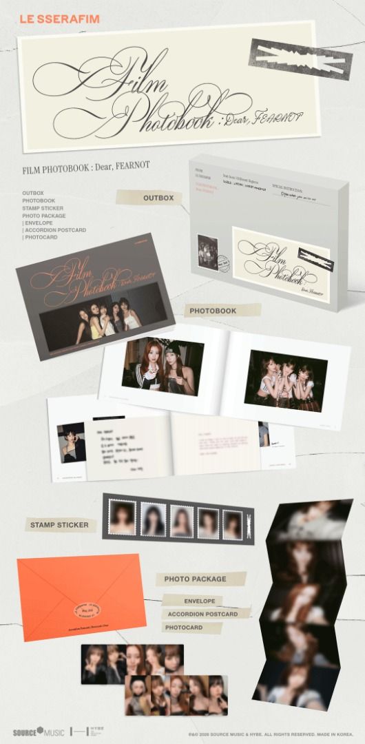 [現貨] LE SSERAFIM FILM PHOTOBOOK : DEAR, FEARNOT 寫真集 周邊 週邊 小卡 特典 代購 LESSERAFIM