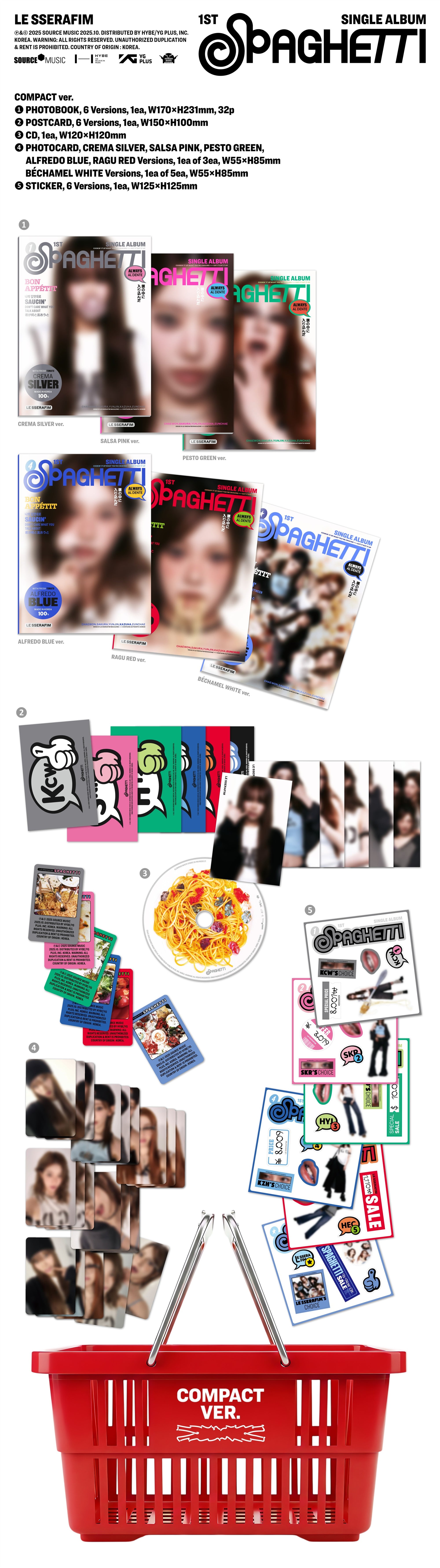 LE SSERAFIM 1ST SINGLE ALBUM [SPAGHETTI] (COMPACT VER.)