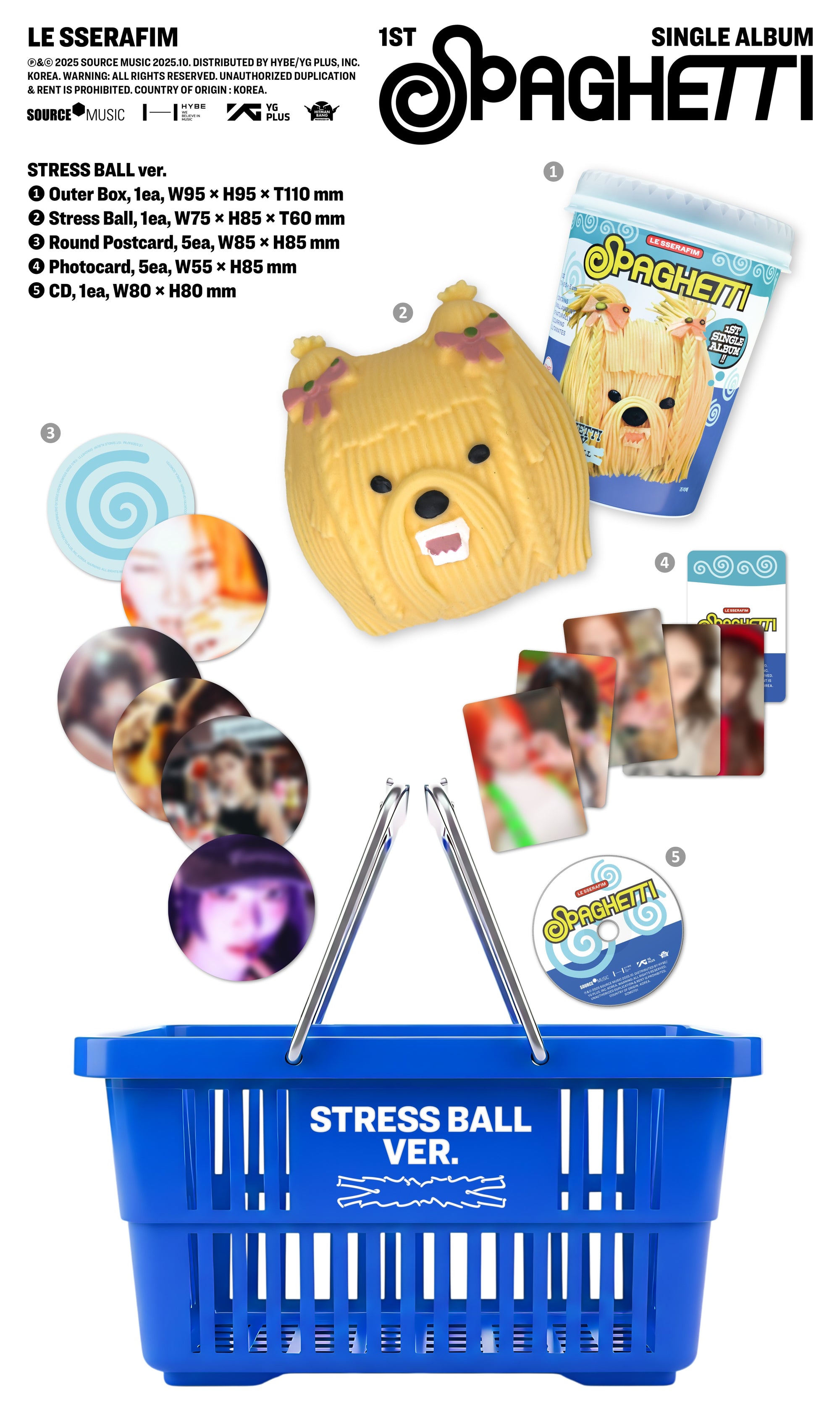 LE SSERAFIM 1ST SINGLE ALBUM [SPAGHETTI] (STRESS BALL VER.)