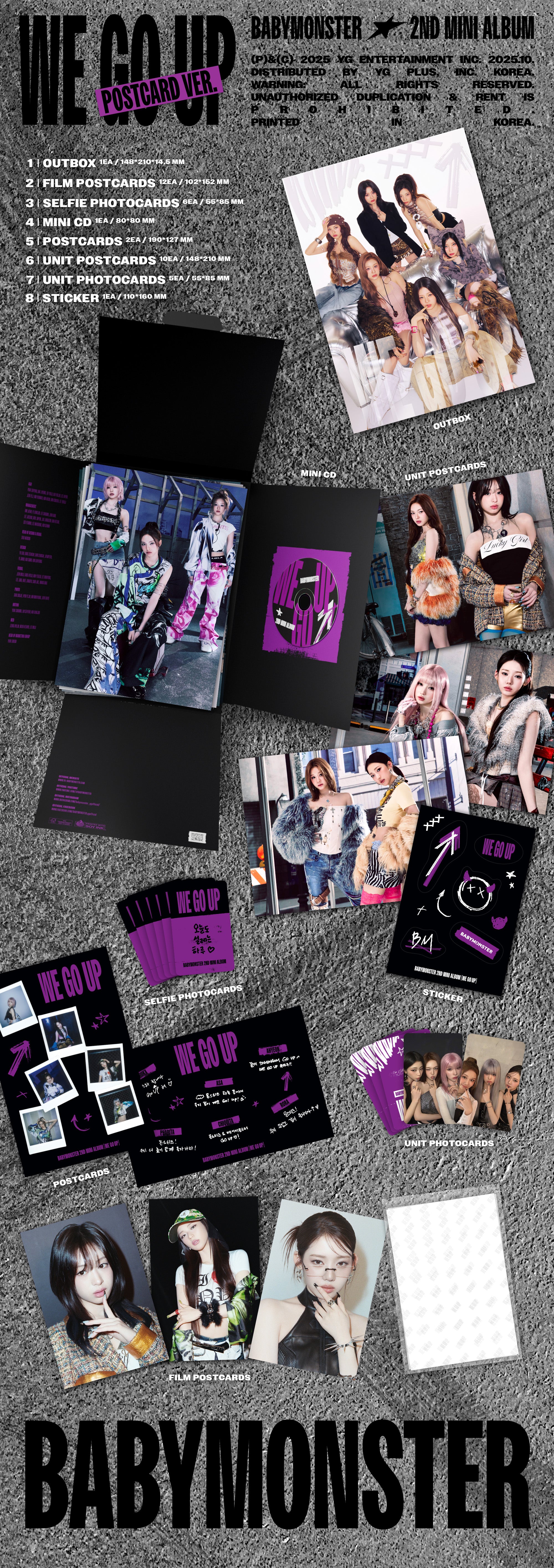 BABYMONSTER 2ND MINI ALBUM [WE GO UP] (POSTCARD VER.)