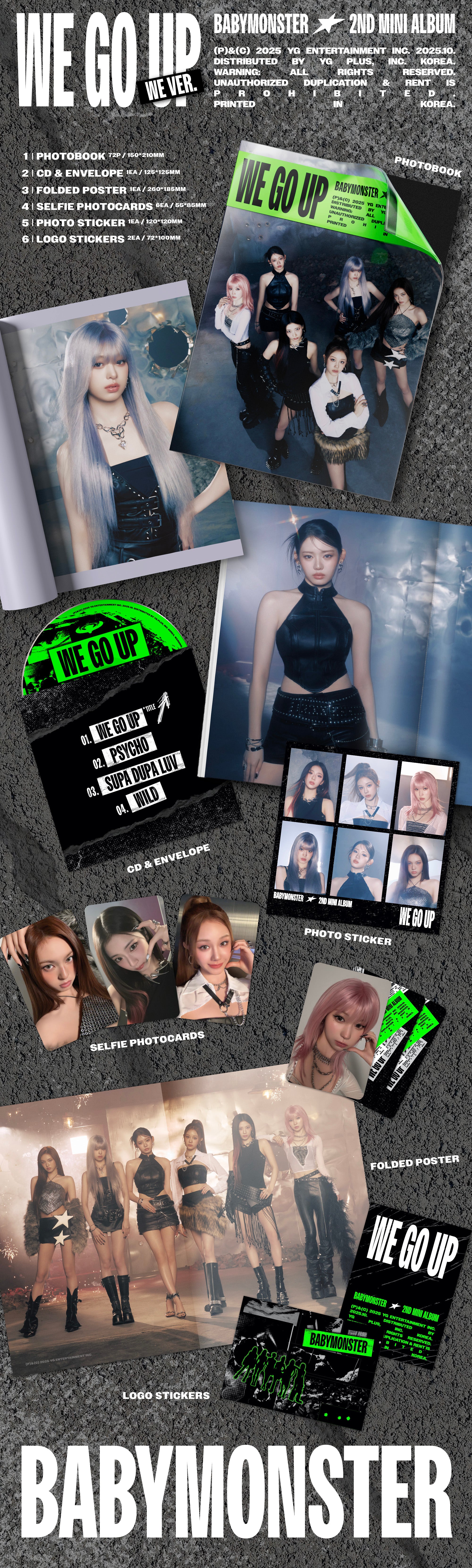 BABYMONSTER 2ND MINI ALBUM [WE GO UP] (WE / GO / UP VER.)