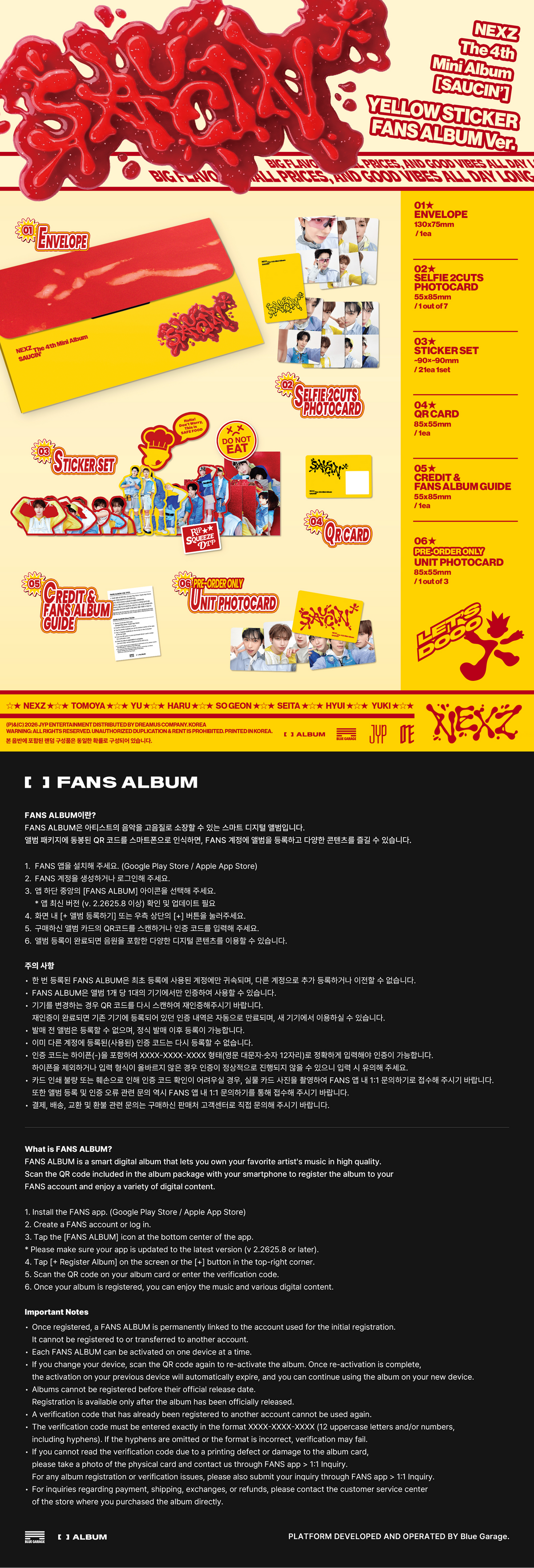 NEXZ 4TH MINI ALBUM [SAUCIN'] (STICKER FANS ALBUM VER.)