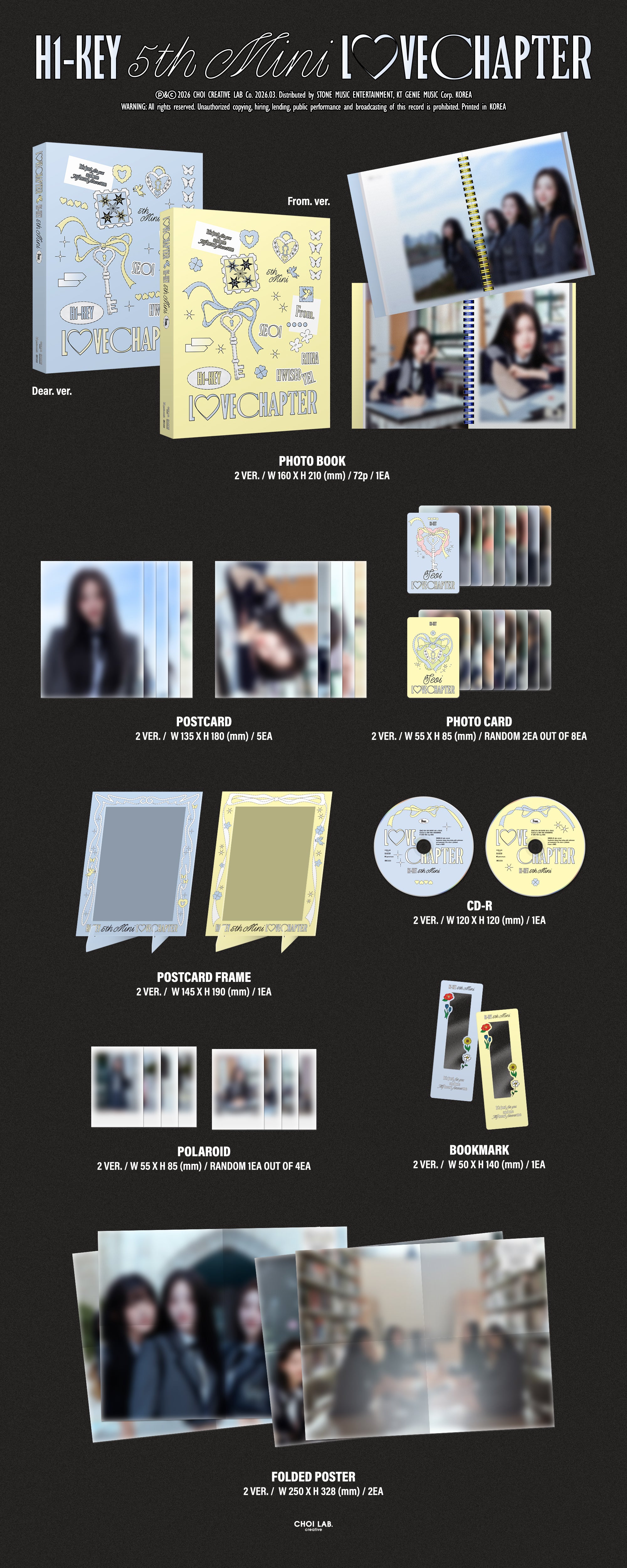 H1-KEY 5TH MINI ALBUM [LOVECHAPTER] (FORM / DEAR VER.)