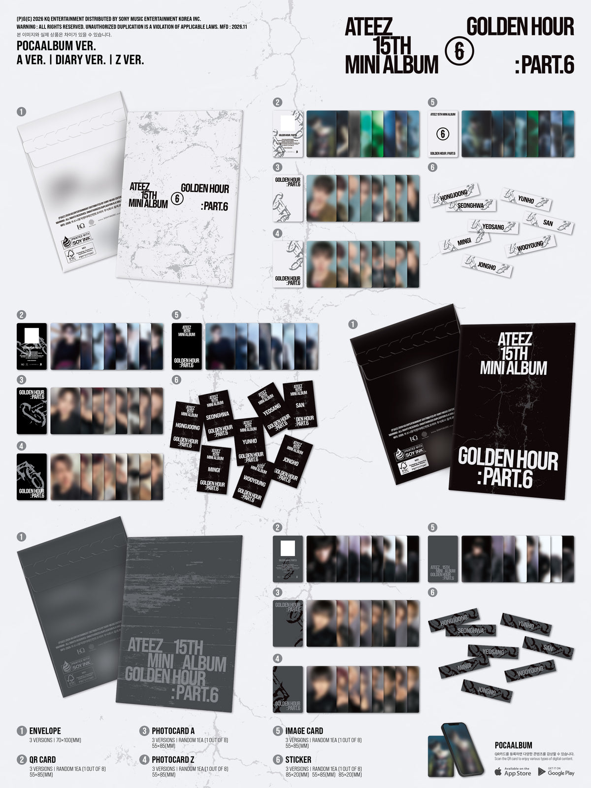 ATEEZ 15TH MINI ALBUM [GOLDEN HOUR : PART.6] (POCAALBUM VER.)