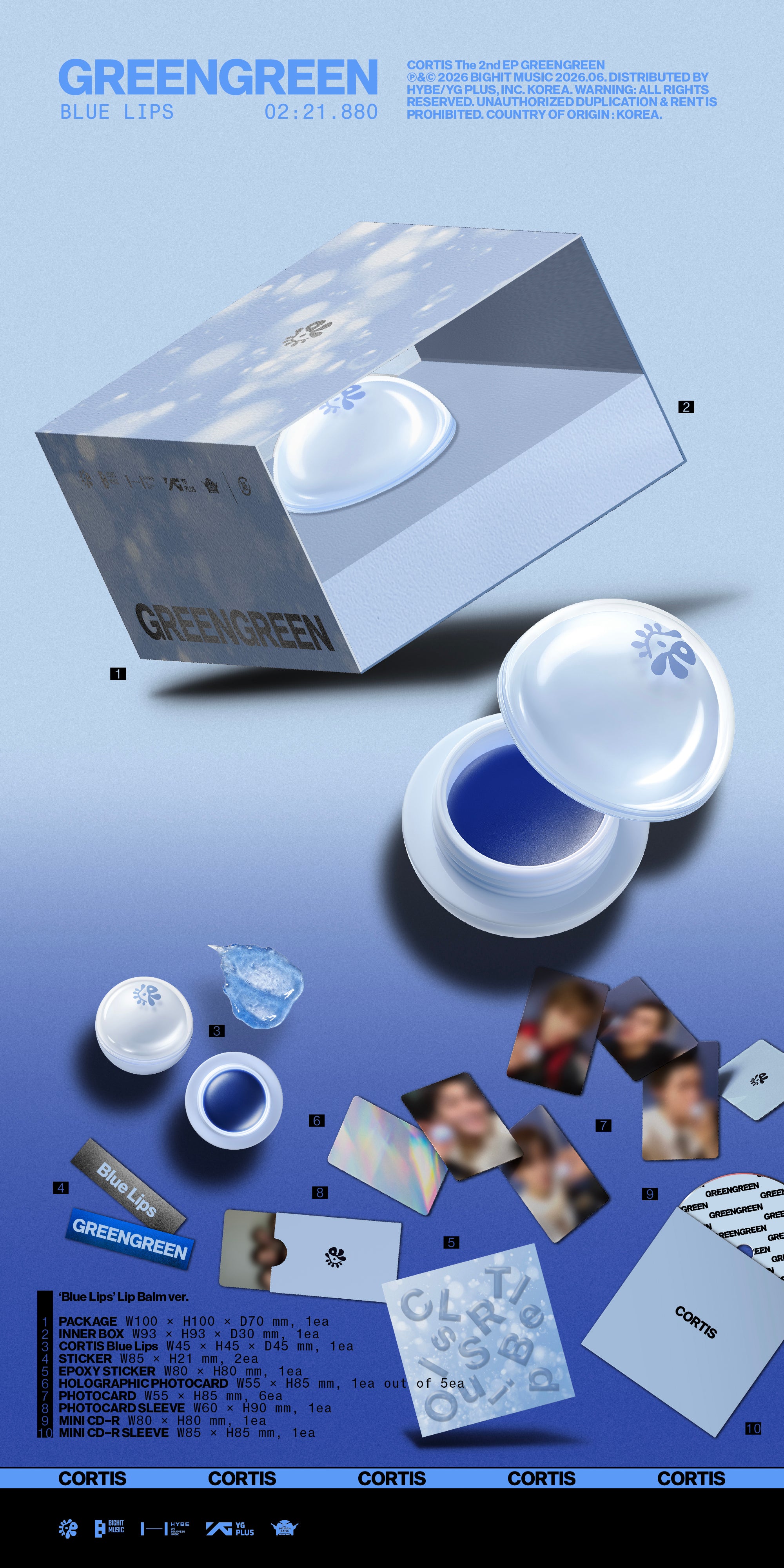 CORTIS 2ND EP ALBUM [GREENGREEN] ('BLUE LIPS' LIP BALM VER.)