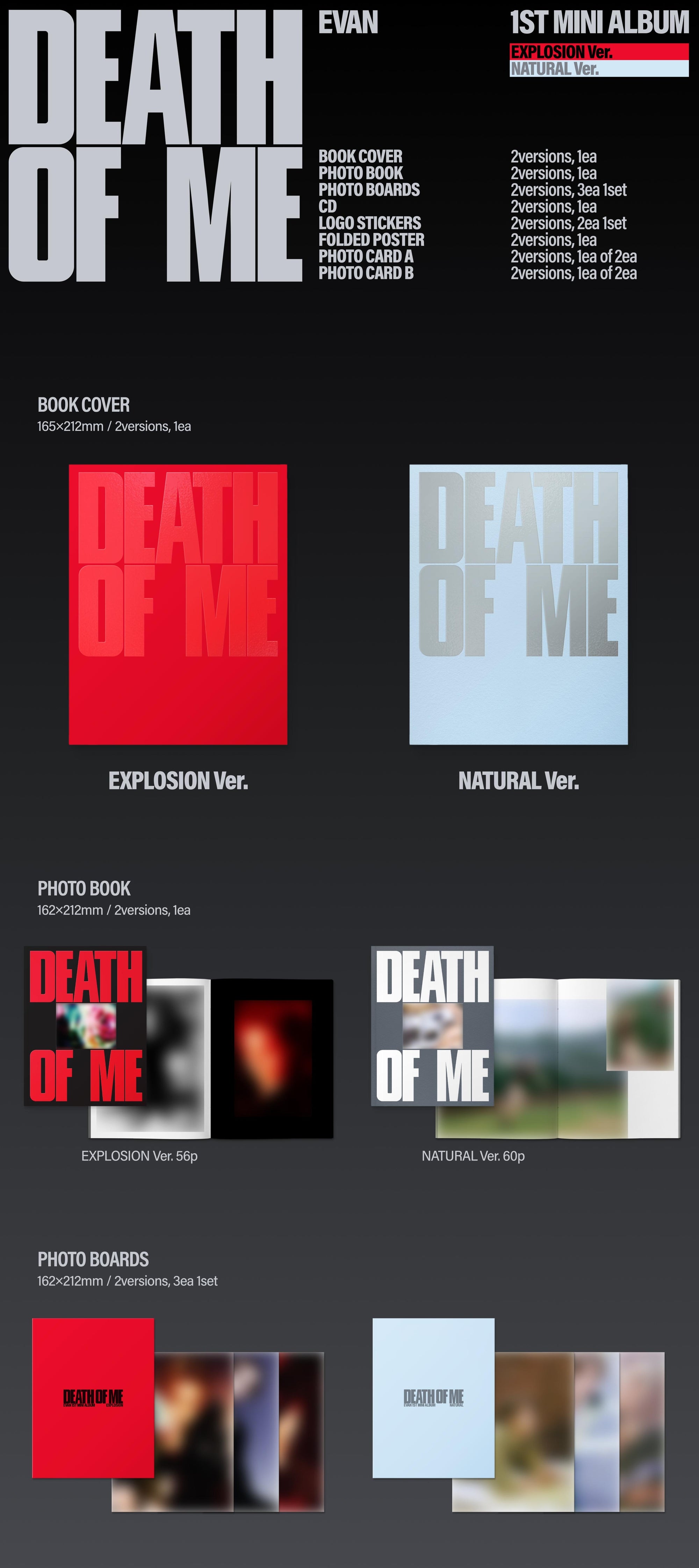 EVAN 1ST MINI ALBUM DEATH OF ME (PHOTOBOOK VER.)