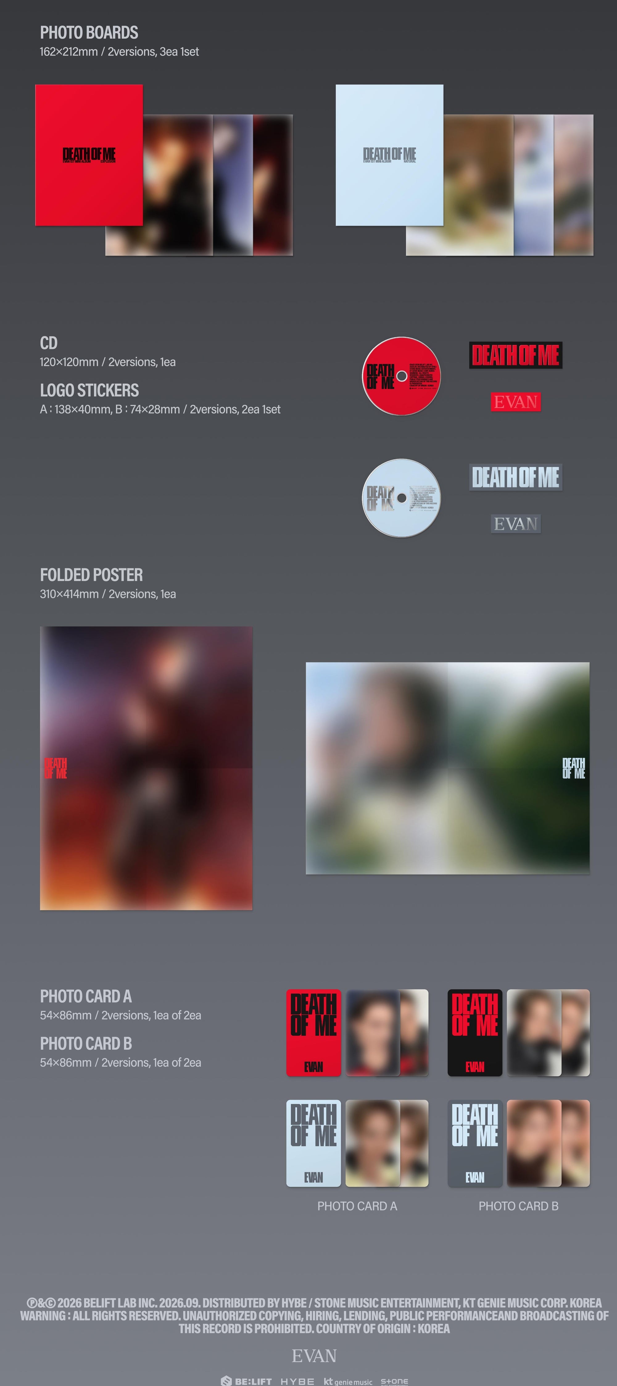 EVAN 1ST MINI ALBUM DEATH OF ME (PHOTOBOOK VER.)
